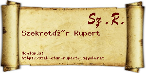 Szekretár Rupert névjegykártya
